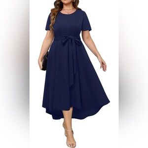 Women's Plus Size Navy Long Cocktail Dress Size 22W